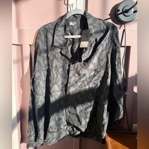 The Kooples - Button Down Shirt - Printed Black - Size Medium